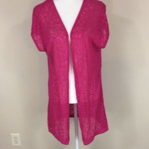 Lane Bryant pink Semi-Sheer Animal Print Duster Size 14/16